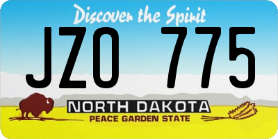 ND license plate JZO775
