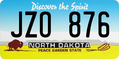 ND license plate JZO876
