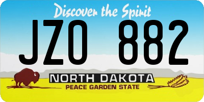 ND license plate JZO882