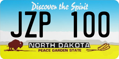 ND license plate JZP100