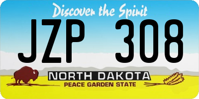 ND license plate JZP308