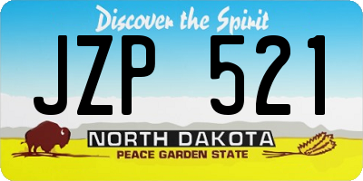 ND license plate JZP521
