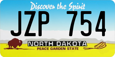 ND license plate JZP754