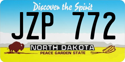 ND license plate JZP772