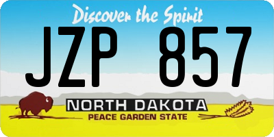 ND license plate JZP857