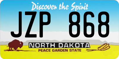 ND license plate JZP868