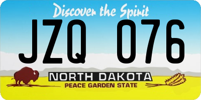 ND license plate JZQ076