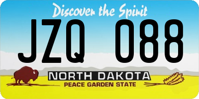 ND license plate JZQ088