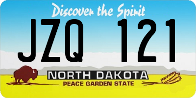ND license plate JZQ121