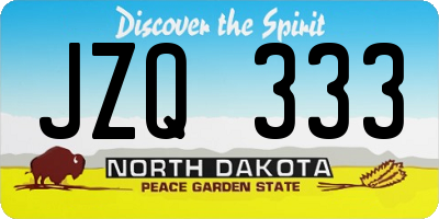 ND license plate JZQ333