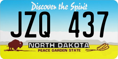 ND license plate JZQ437