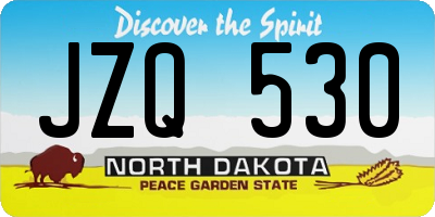 ND license plate JZQ530