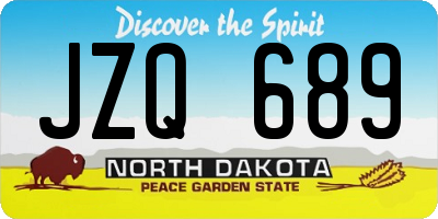 ND license plate JZQ689