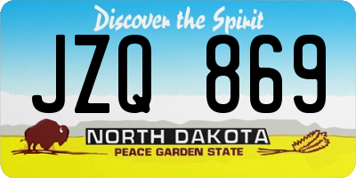 ND license plate JZQ869