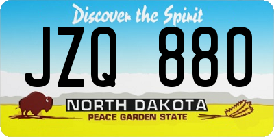 ND license plate JZQ880