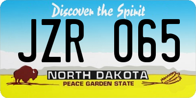ND license plate JZR065
