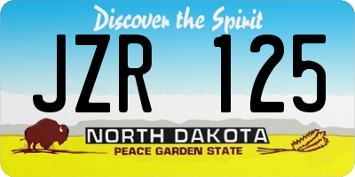 ND license plate JZR125