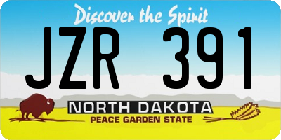 ND license plate JZR391