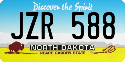 ND license plate JZR588