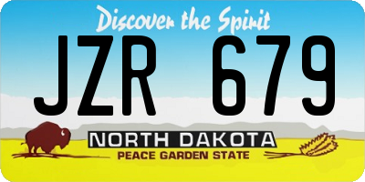 ND license plate JZR679