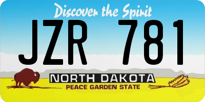 ND license plate JZR781