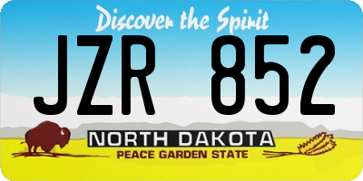 ND license plate JZR852