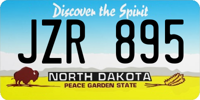 ND license plate JZR895