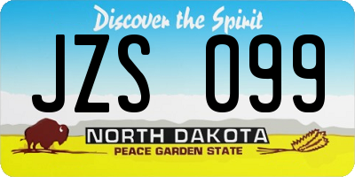 ND license plate JZS099