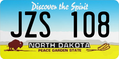 ND license plate JZS108