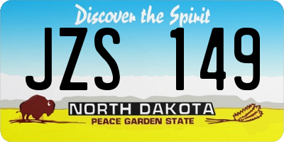 ND license plate JZS149