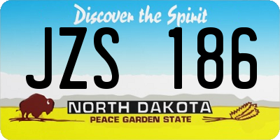 ND license plate JZS186