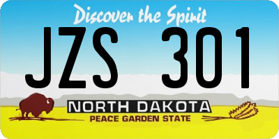 ND license plate JZS301