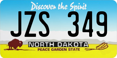 ND license plate JZS349
