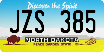 ND license plate JZS385