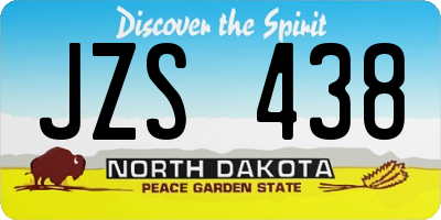 ND license plate JZS438