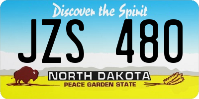 ND license plate JZS480