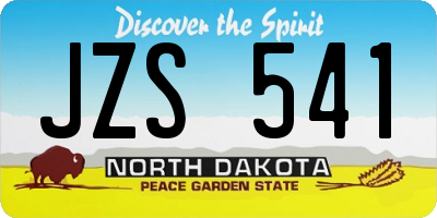ND license plate JZS541