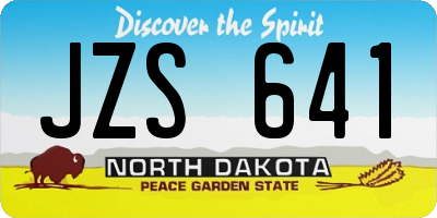 ND license plate JZS641