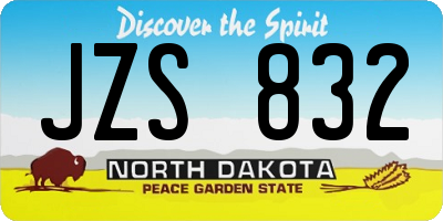 ND license plate JZS832