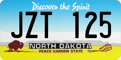 ND license plate JZT125