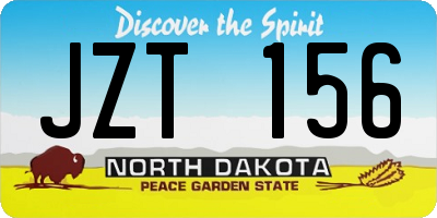 ND license plate JZT156