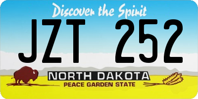 ND license plate JZT252