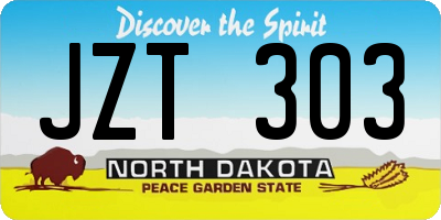 ND license plate JZT303
