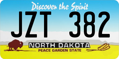 ND license plate JZT382