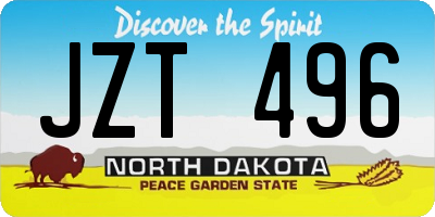 ND license plate JZT496