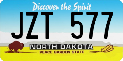ND license plate JZT577
