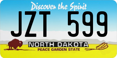 ND license plate JZT599