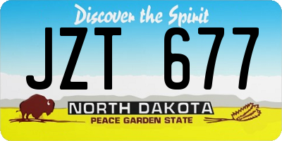 ND license plate JZT677