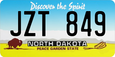ND license plate JZT849