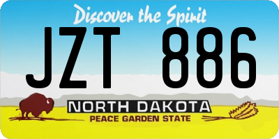 ND license plate JZT886